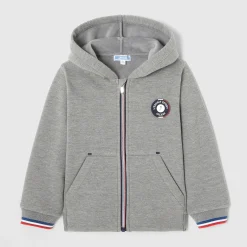Sweat zippé enfant garçon - gris chine clair jacadi