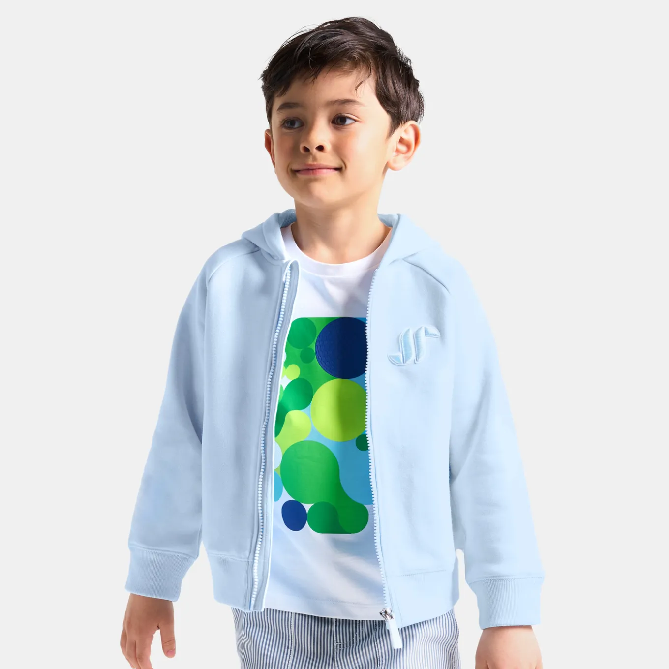 Sweat zippé enfant garçon à capuche - nuage