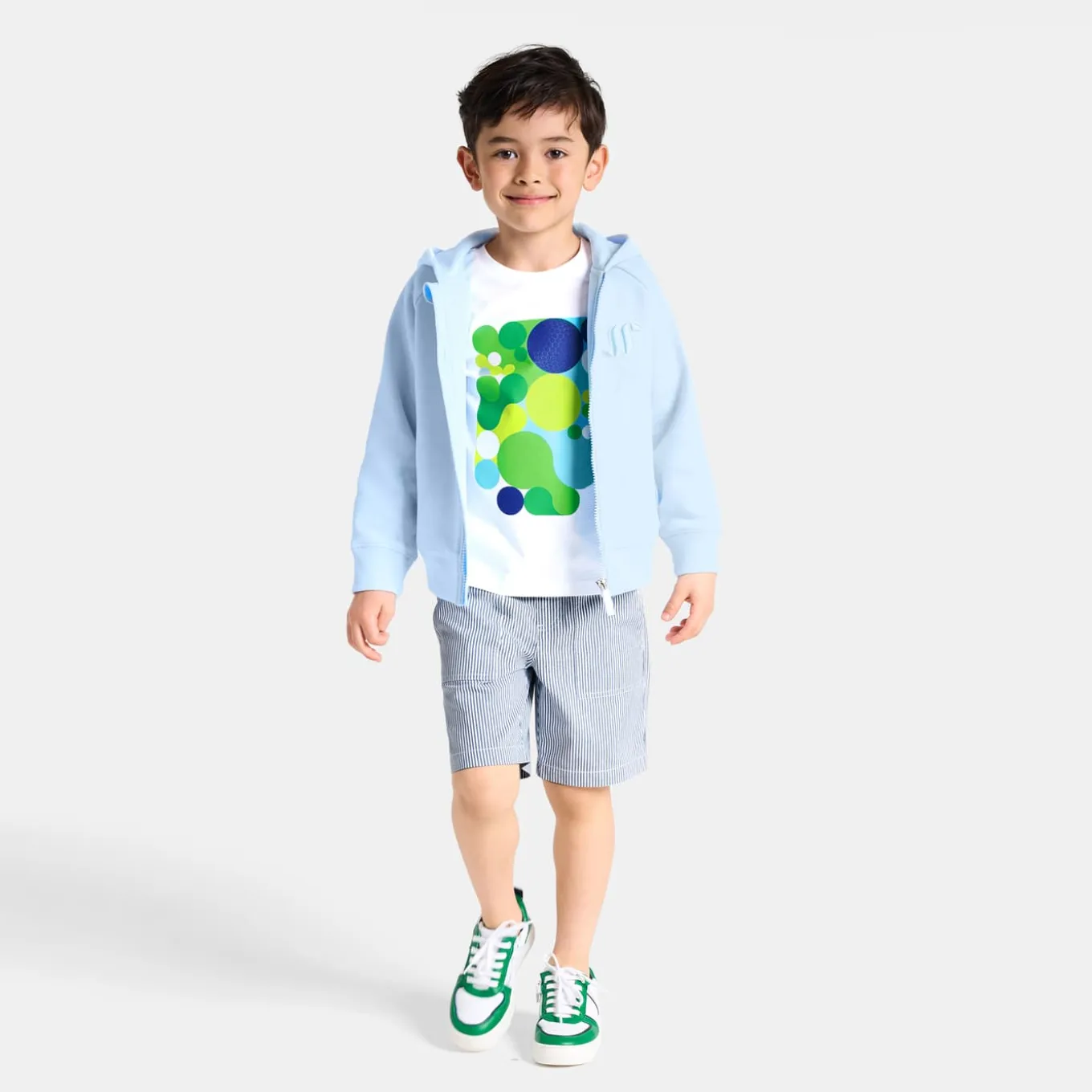 Sweat zippé enfant garçon à capuche - nuage