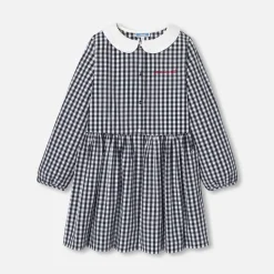 Tablier enfant fille en vichy - blanc/marine