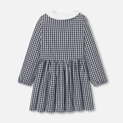 Tablier enfant fille en vichy - blanc/marine