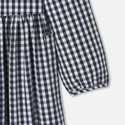 Tablier enfant fille en vichy - blanc/marine