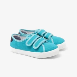 Tennis en toile enfant garçon - bleu aqua