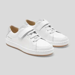 Tennis enfant en cuir lisse - blanc jacadi