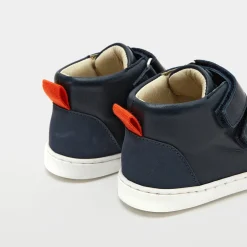 Tennis montantes bébé garçon en cuir lisse - marine jacadi