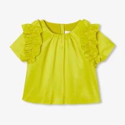 Top enfant fille en taffetas - lime