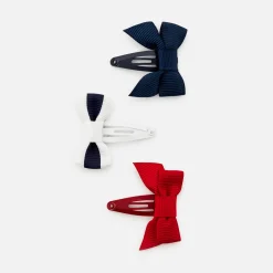 Trio de barrettes bébé fille - marine/rouge