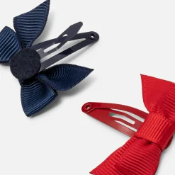 Trio de barrettes bébé fille - marine/rouge