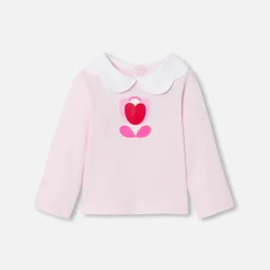 T-shirt bébé fille manches longues - rose poudre jacadi
