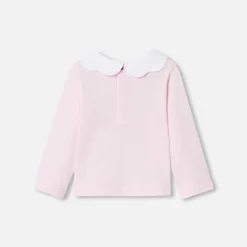 T-shirt bébé fille manches longues - rose poudre jacadi