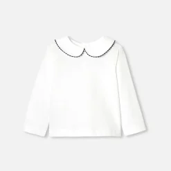T-shirt bébé fille manches longues - blanc jacadi