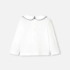 T-shirt bébé fille manches longues - blanc jacadi