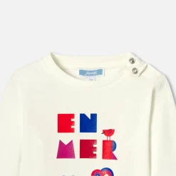 T-shirt bébé garçon manches longues - blanc doux jacadi