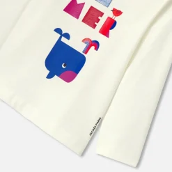 T-shirt bébé garçon manches longues - blanc doux jacadi