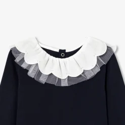 T-shirt enfant fille à collerette - marine jacadi