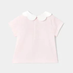 T-shirt manches courtes bébé fille - rose poudre jacadi