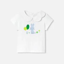 T-shirt manches courtes bébé fille - blanc jacadi