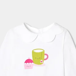 T-shirt manches longues bébé fille - blanc jacadi