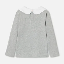 T-shirt manches longues enfant fille - gris chine clair jacadi