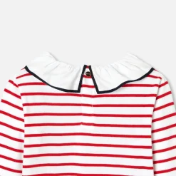T-shirt rayé enfant fille - blanc/rouge