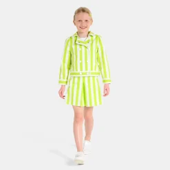 Veste courte enfant fille - blanc/vert