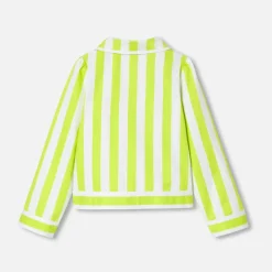 Veste courte enfant fille - blanc/vert