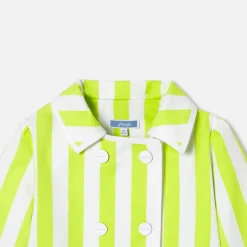 Veste courte enfant fille - blanc/vert