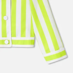 Veste courte enfant fille - blanc/vert