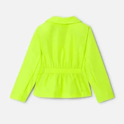 Veste enfant fille en tissu technique - vert fluo