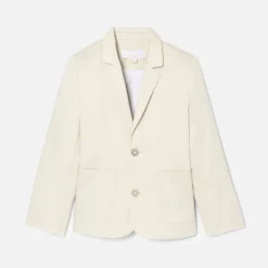 Veste enfant garçon en satin de coton - blanc casse
